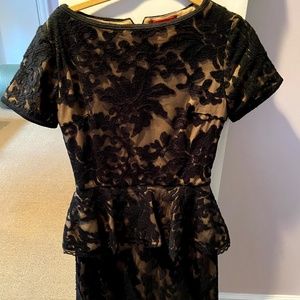 designer lace peplum womens special occasion dress